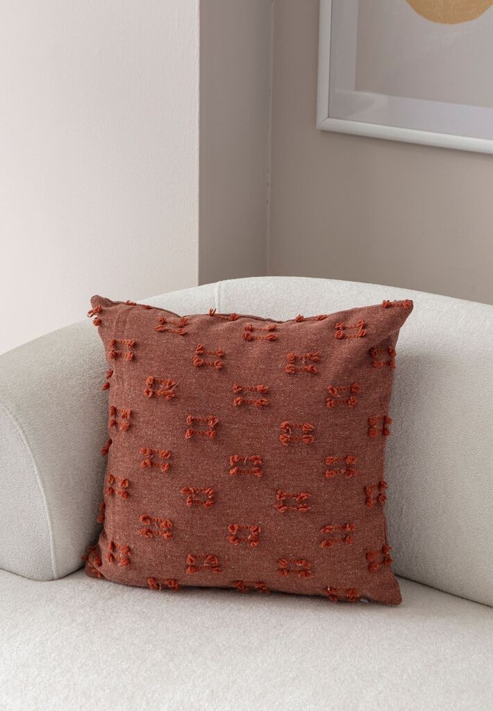 Aberto Design Dekorativna jastučnica Tuffet, 43x43 cm, Terakota