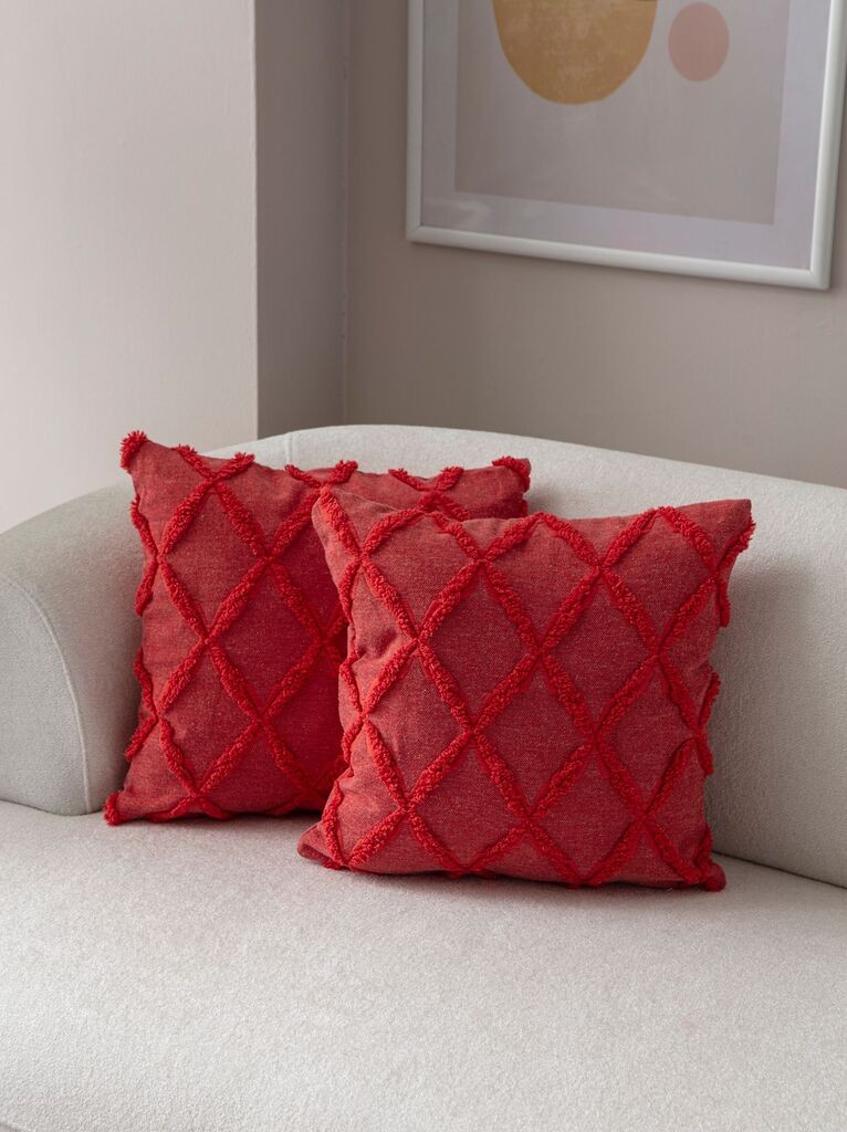 Aberto Design Set dekorativnih jastučnica Tuffet, 43x43 cm, 2 komada, Crvena