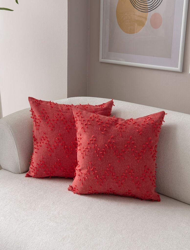Aberto Design Set dekorativnih jastučnica Tuffet, 43x43 cm, 2 komada, Crvena