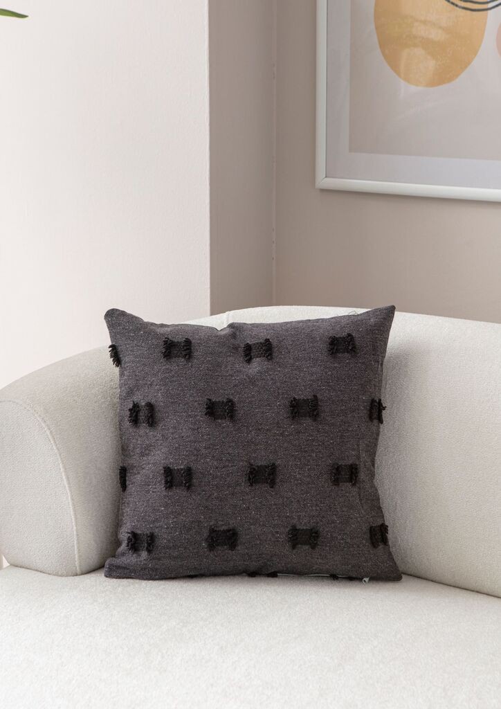 Aberto Design Dekorativna jastučnica Tuffet, 43x43 cm, Crna