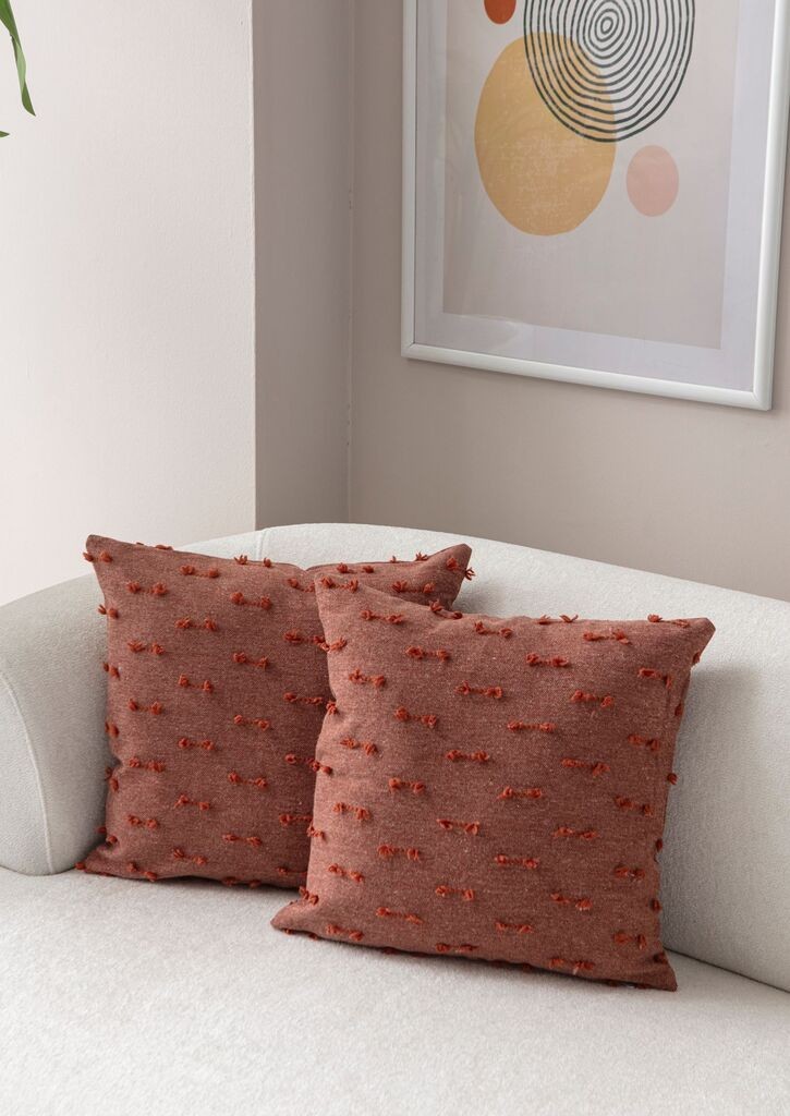 Aberto Design Set dekorativnih jastučnica Tuffet, 43x43 cm, 2 komada, Terakota