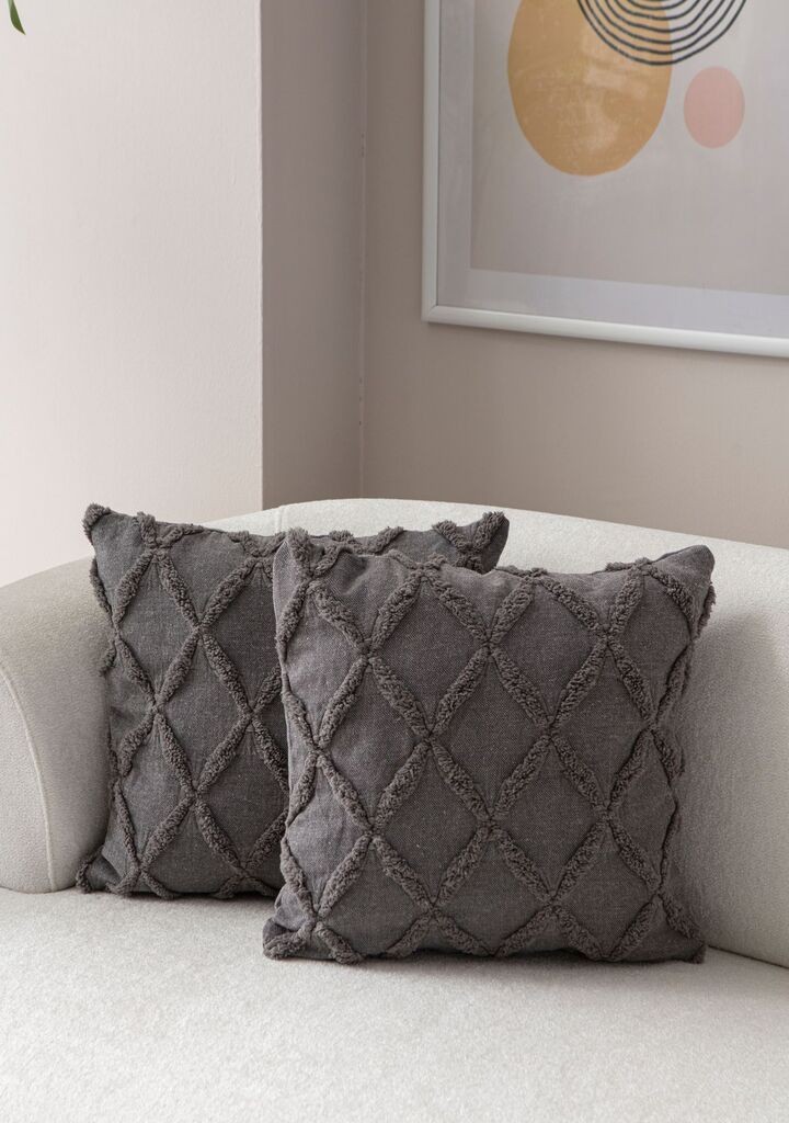 Aberto Design Set dekorativnih jastučnica Tuffet, 43x43 cm, 2 komada, Siva