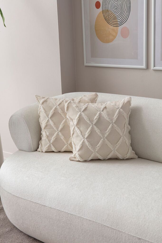 Aberto Design Set dekorativnih jastučnica Tuffet, 43x43 cm, 2 komada, Krem