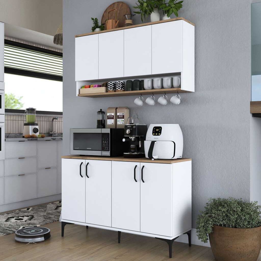 Hanah Home Polica za kuhinju JE204-3823, 120x140.4x40 cm, Bela