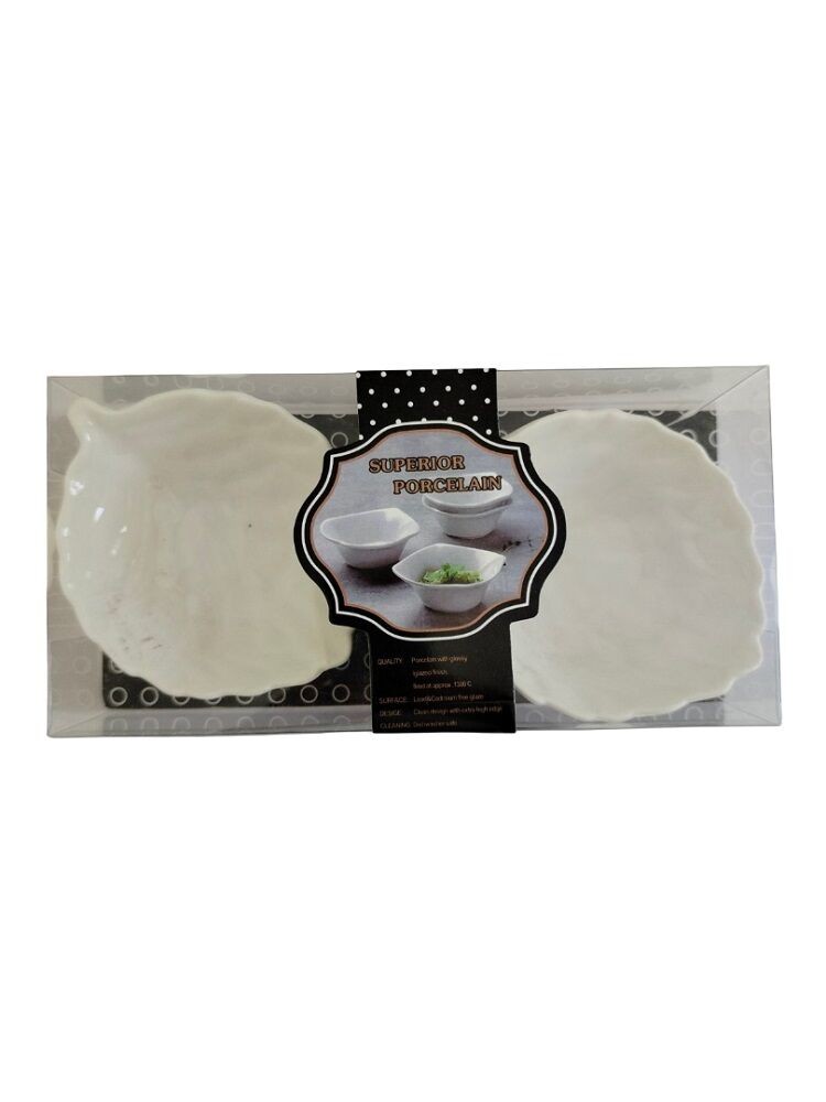 Set keramičkih činija 8076, Bele, 2 komada