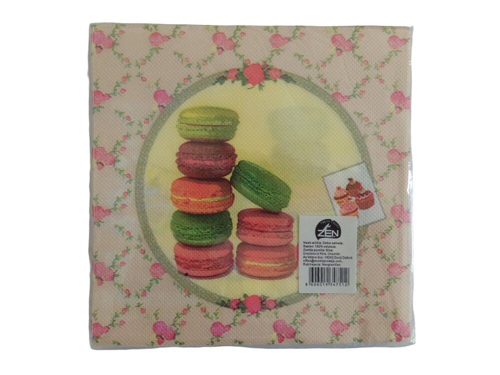 Dekor salvete Kolačići, Roze