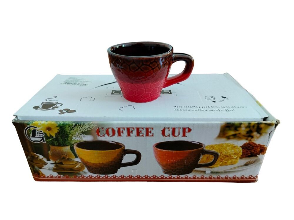 Set šoljica za kafu, 6 komada, Crveni