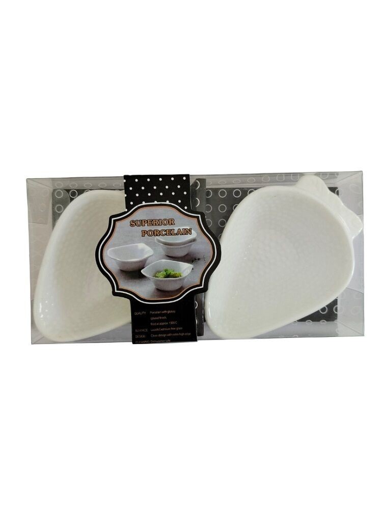 Set keramičkih činija 8014, Bele, 2 komada