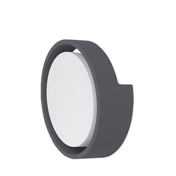 Braytron Zidna baštenska svetiljka BRY-D-OKRUGLA-SIVA-12W-6500K-IP65