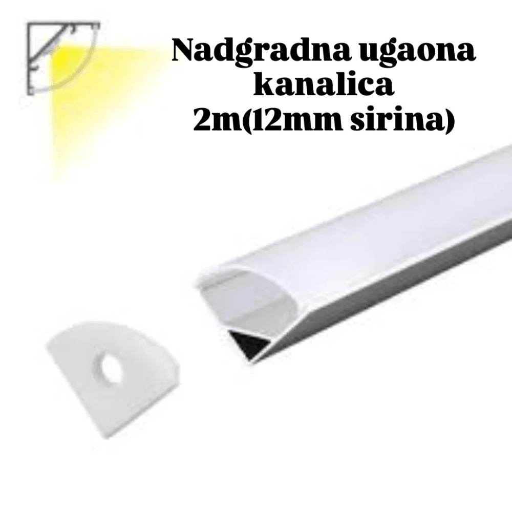 Aluminijumska ugaona kanalica sa difuzorom, 2m