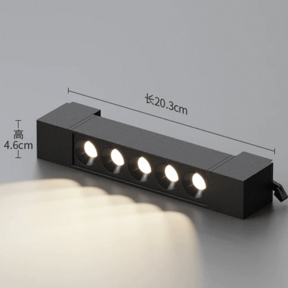 Linijska šinska svetiljka 10W, Dioda, Crna