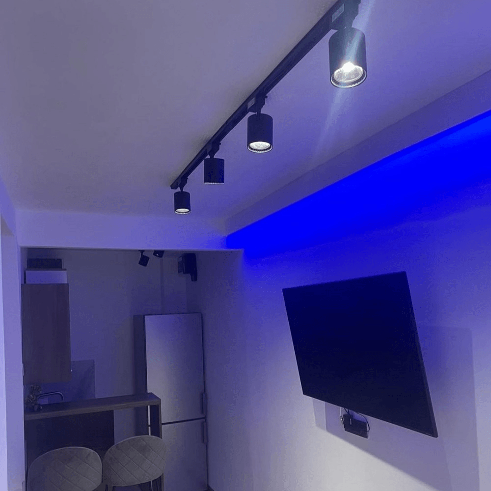 Šinska rasveta Komplet 2m, 4 topa, Crna