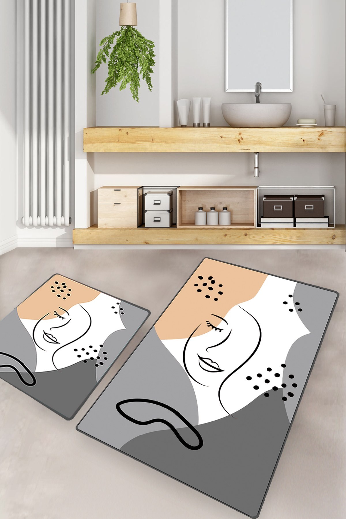 L'essentiel Maison Set 2 prostirke za kupatilo Šareni