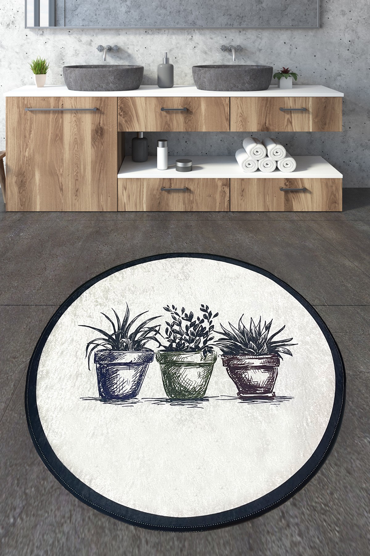 L'essentiel Maison Prostirka za kupatilo 140x140cm Šarena