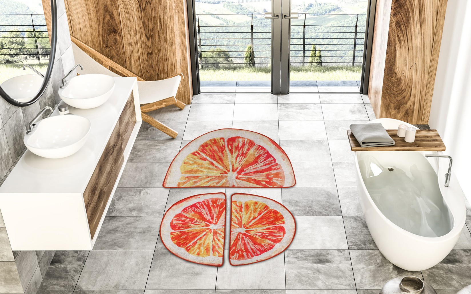 L'essentiel Maison Set 3 prostirke za kupatilo Šareni