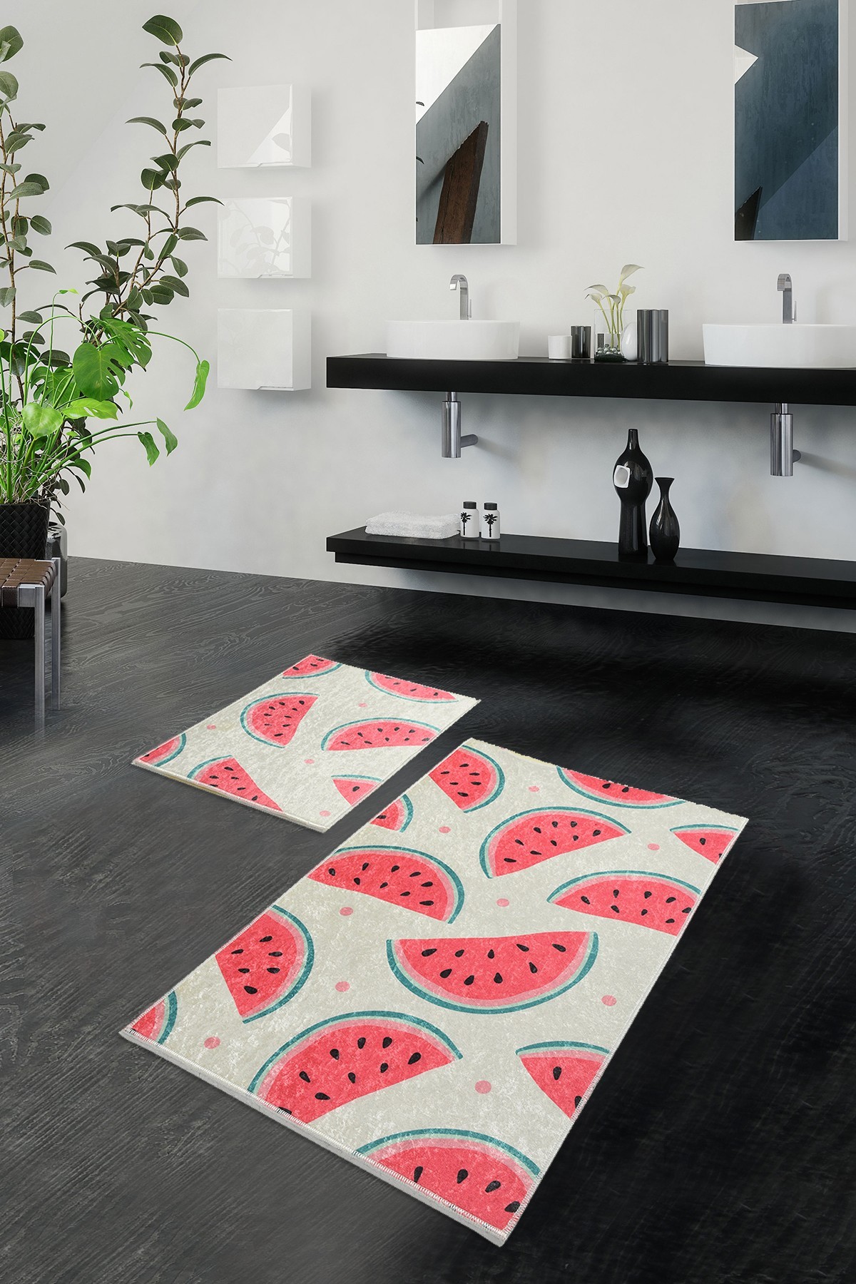 L'essentiel Maison Set 2 prostirke za kupatilo Šareni