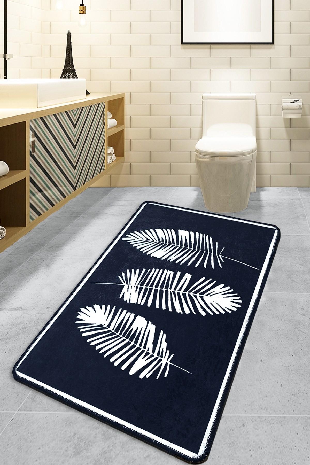 L'essentiel Maison Prostirka za kupatilo 70x120cm Crna