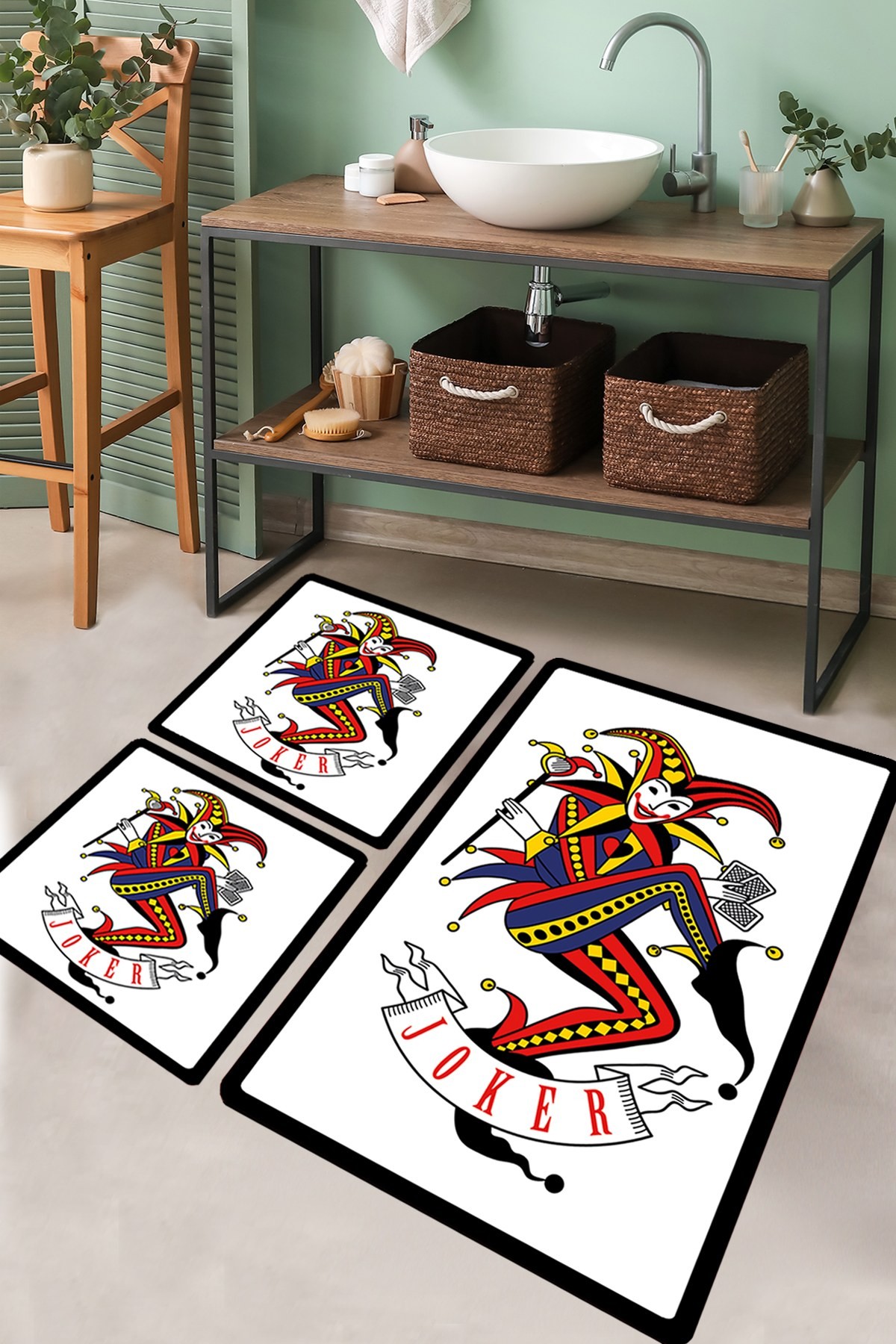 L'essentiel Maison Set 3 prostirke za kupatilo Šareni