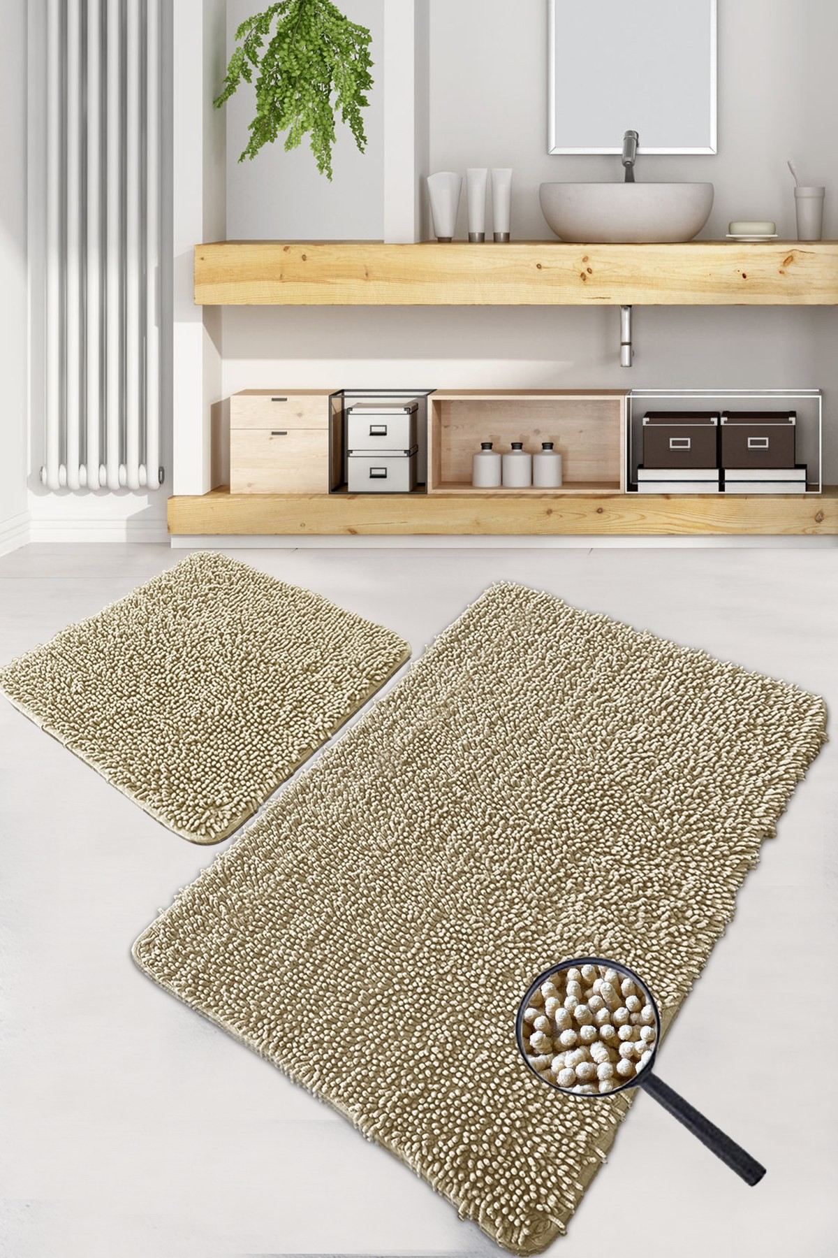 L'essentiel Maison Set 2 prostirke za kupatilo Krem