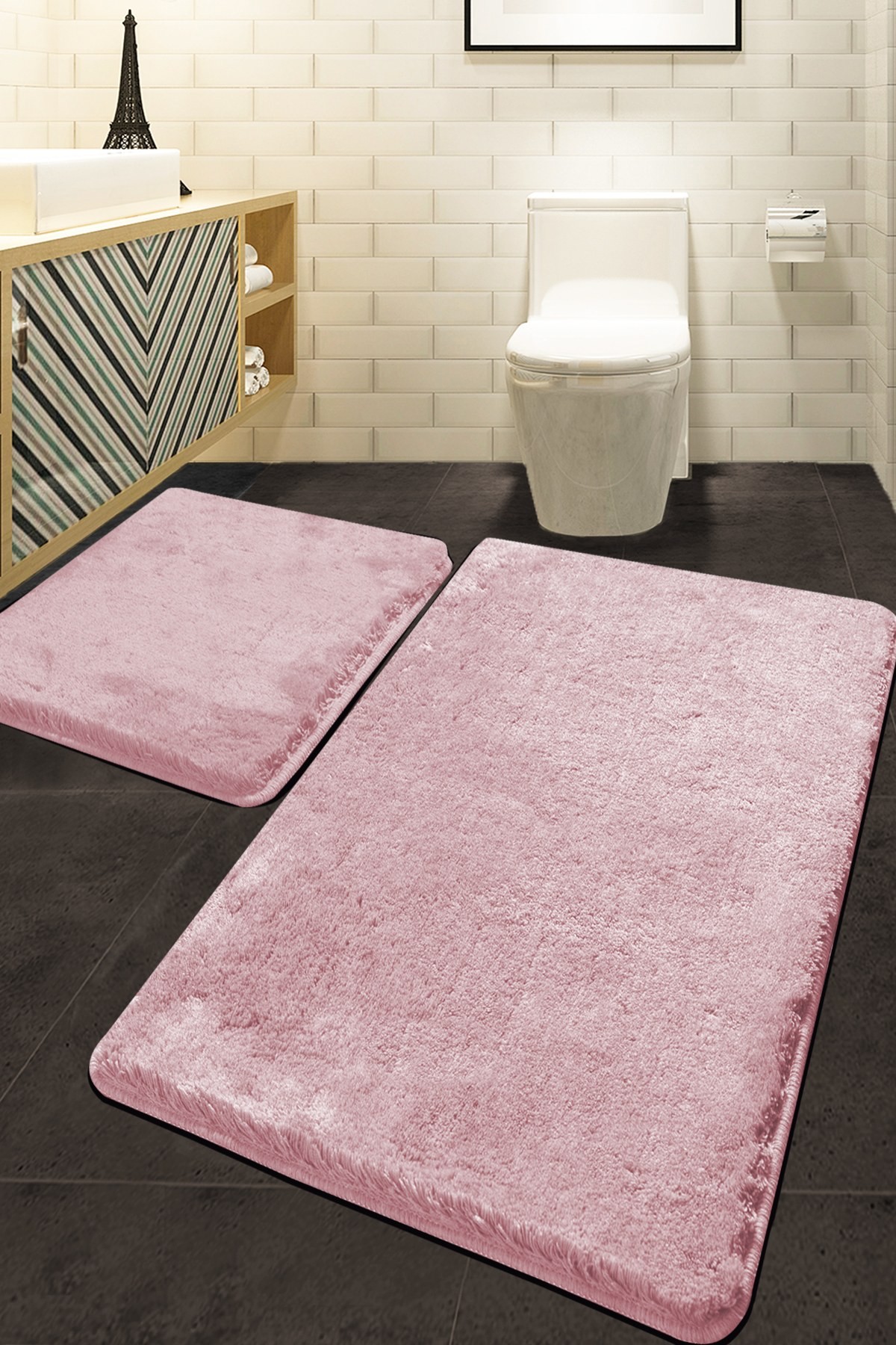 L'essentiel Maison Set 2 prostirke za kupatilo Roze