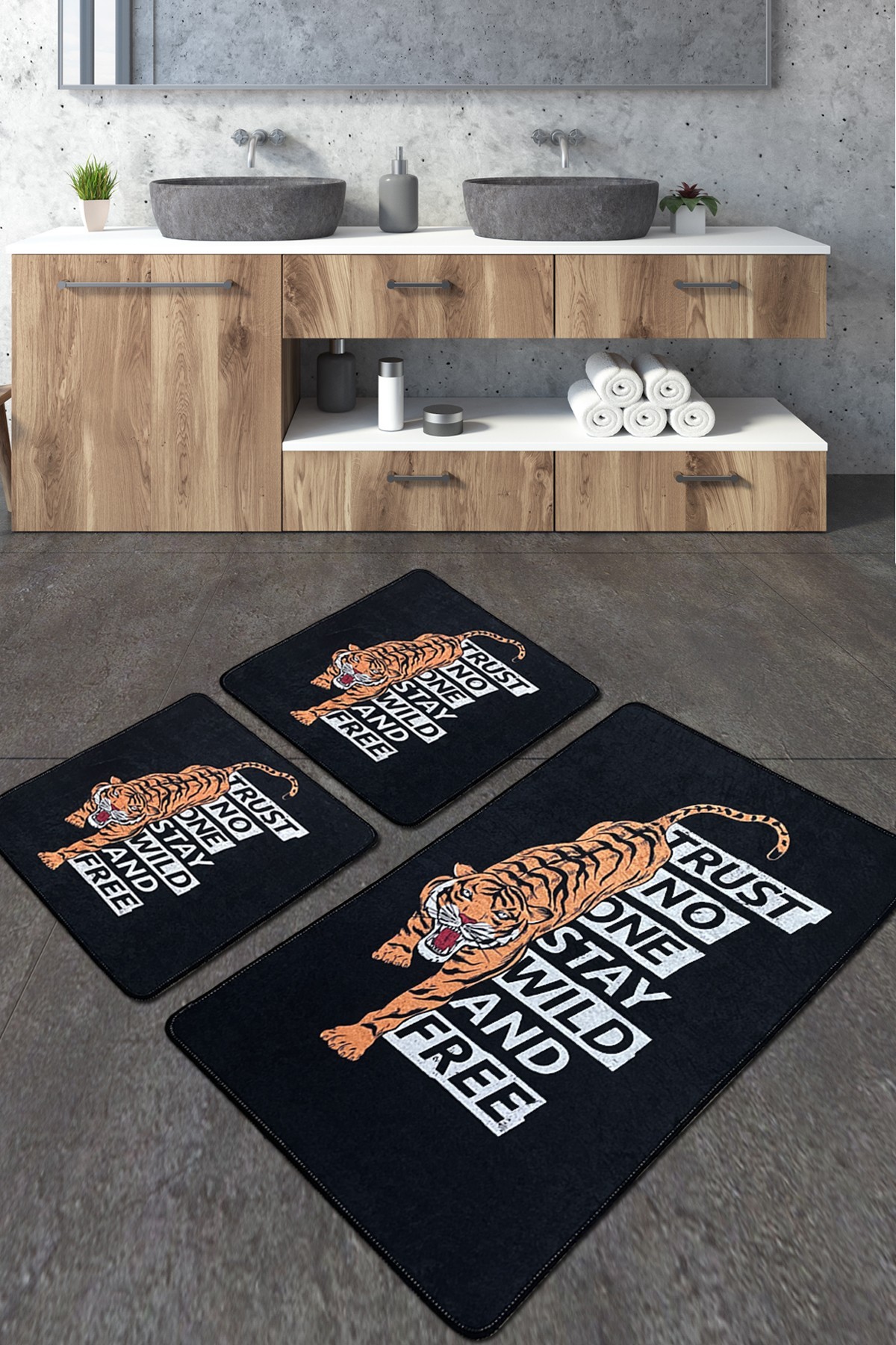 L'essentiel Maison Set 3 prostirke za kupatilo Šareni