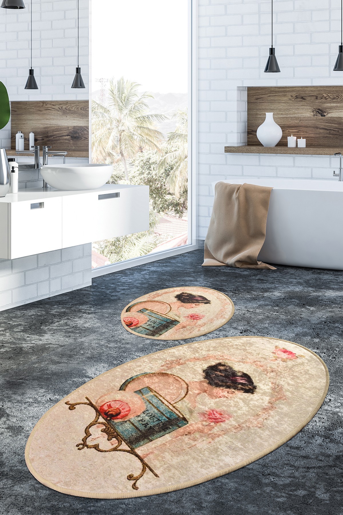 L'essentiel Maison Set 2 prostirke za kupatilo Šareni