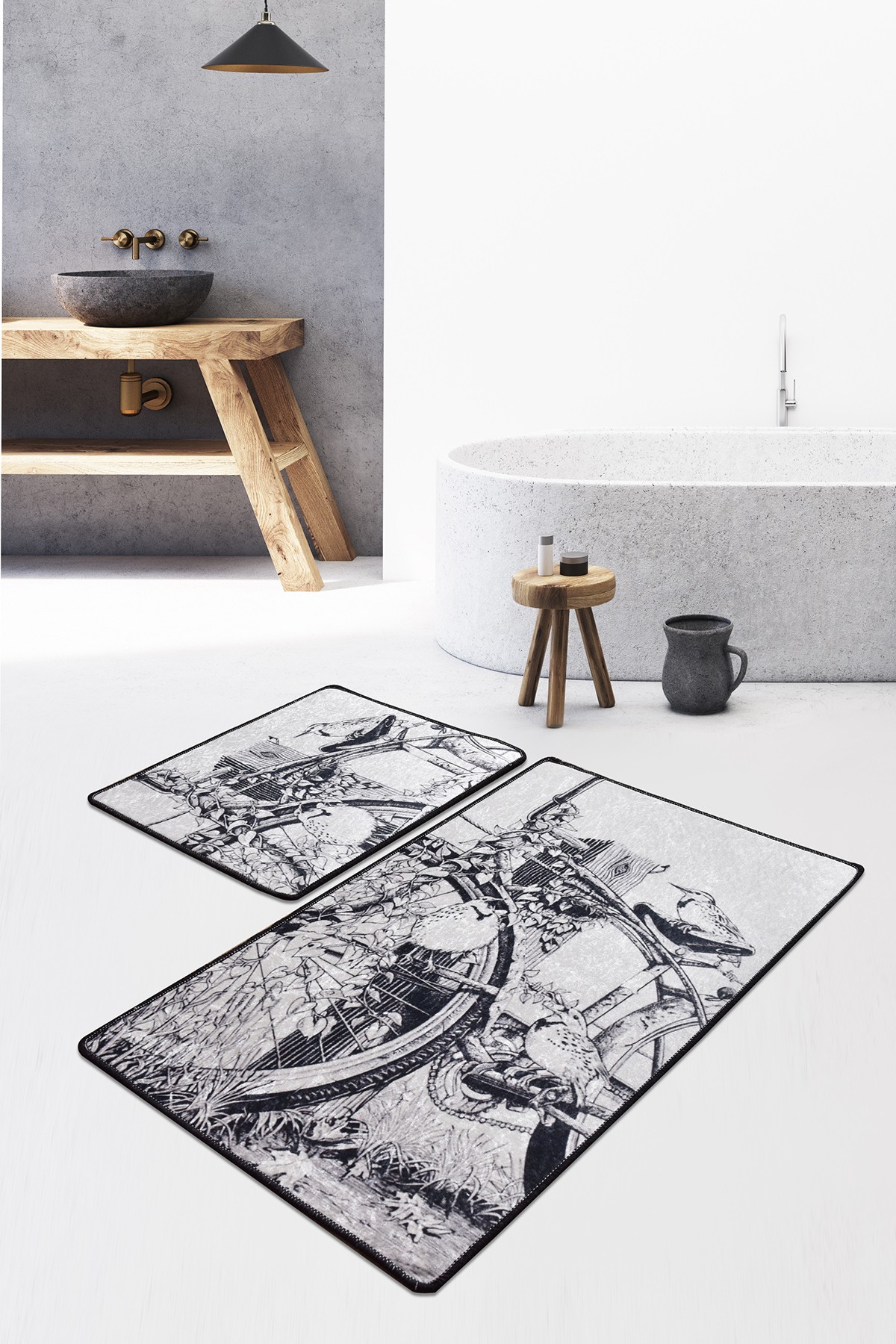 L'essentiel Maison Set 2 prostirke za kupatilo Šareni