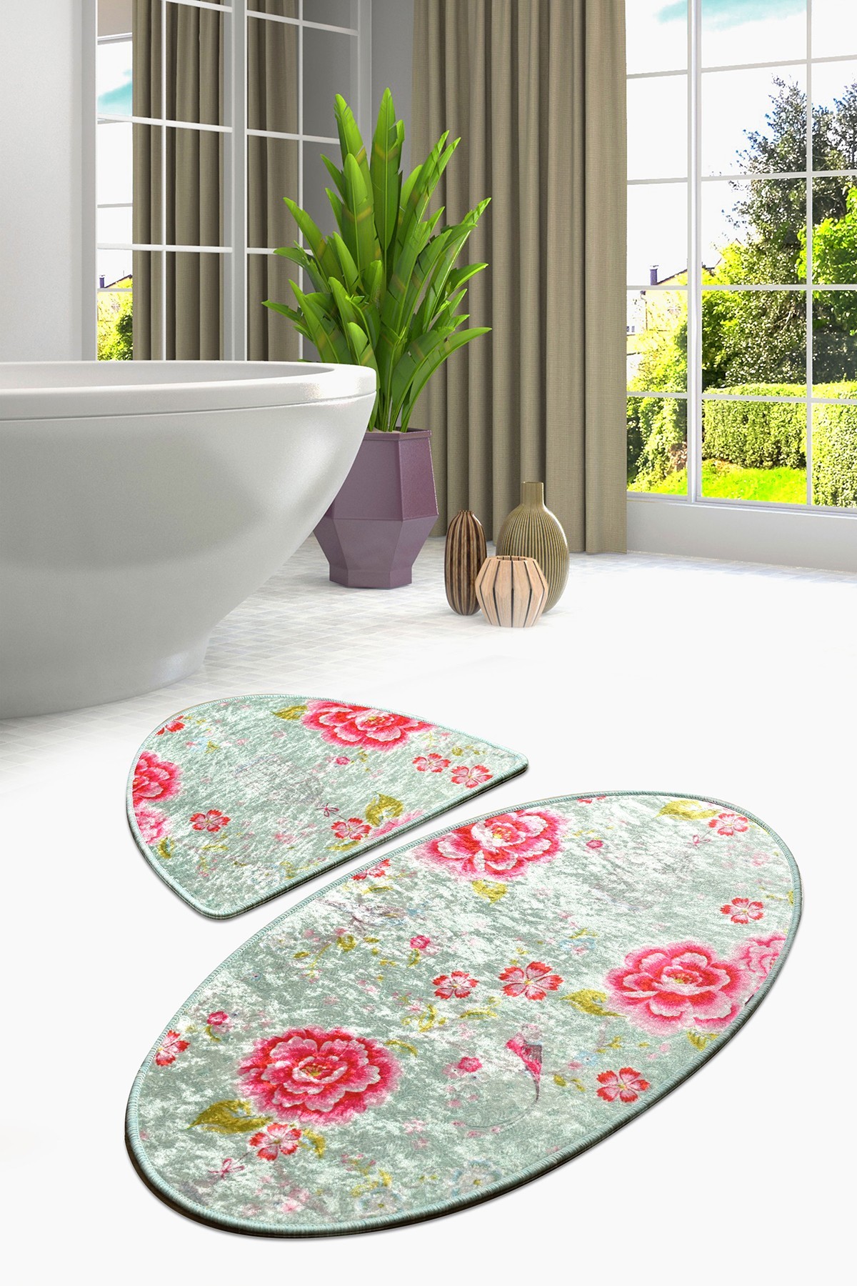 L'essentiel Maison Set 2 prostirke za kupatilo Šareni