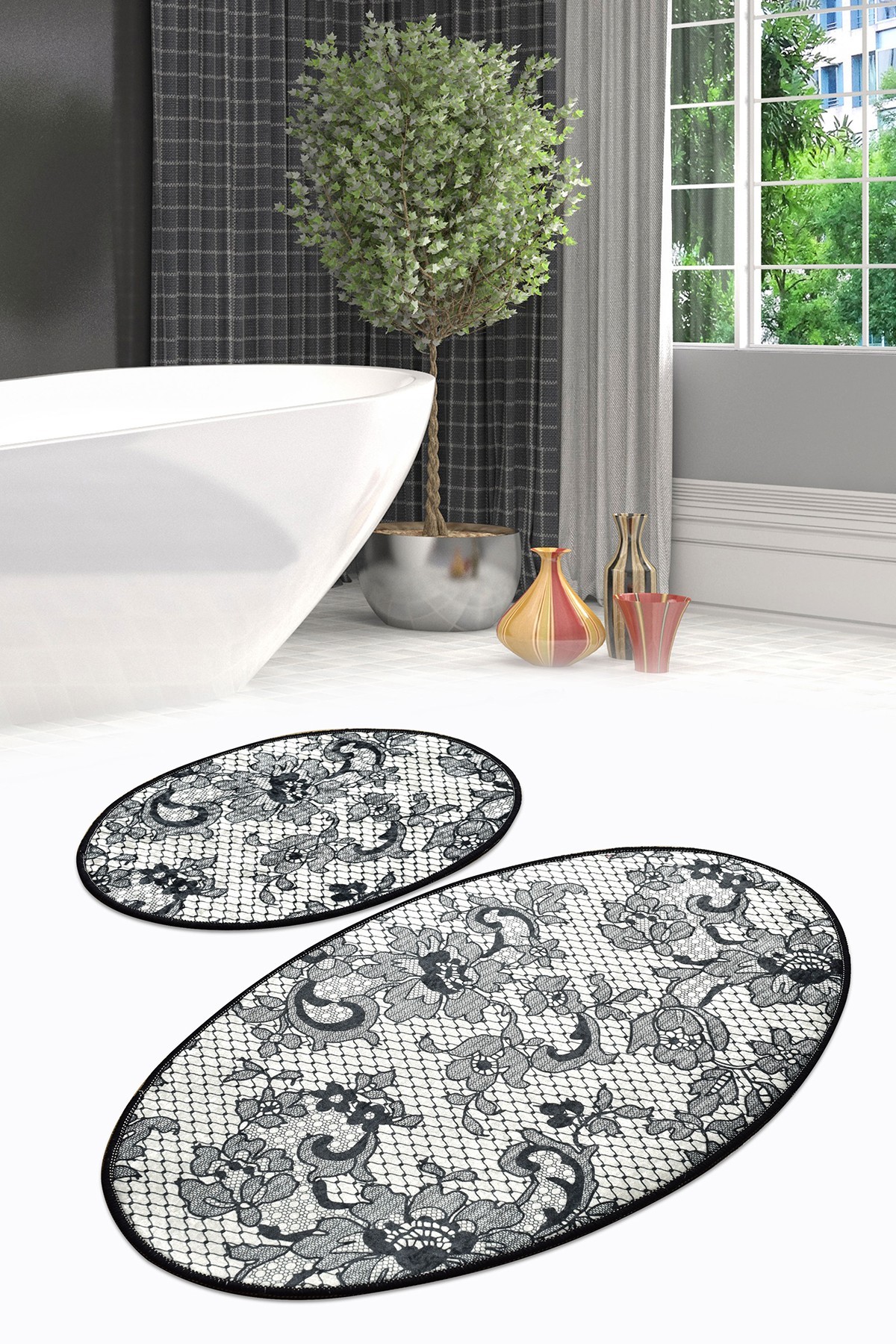 L'essentiel Maison Set 2 prostirke za kupatilo Šareni