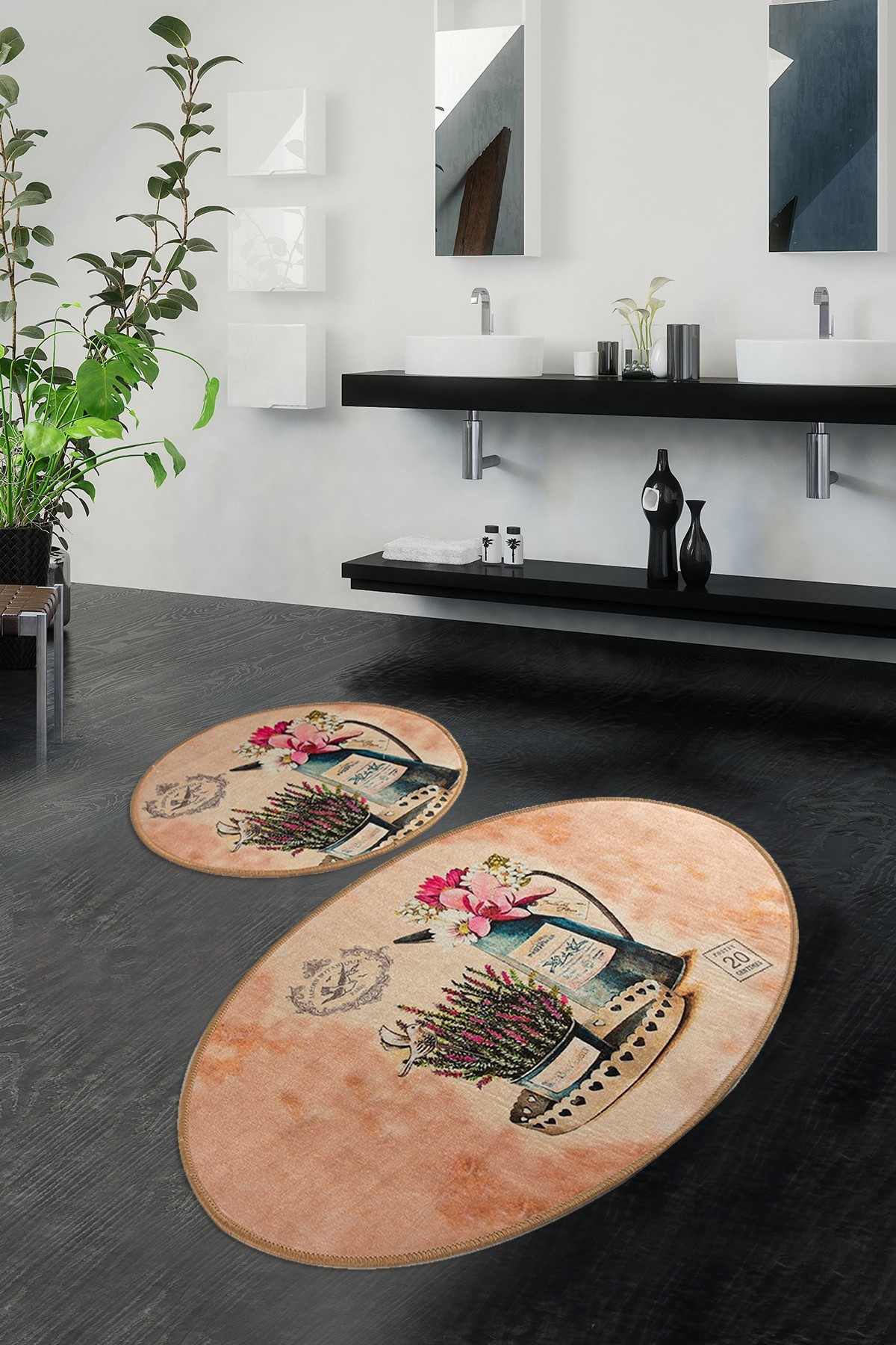 L'essentiel Maison Set 2 prostirke za kupatilo Šareni