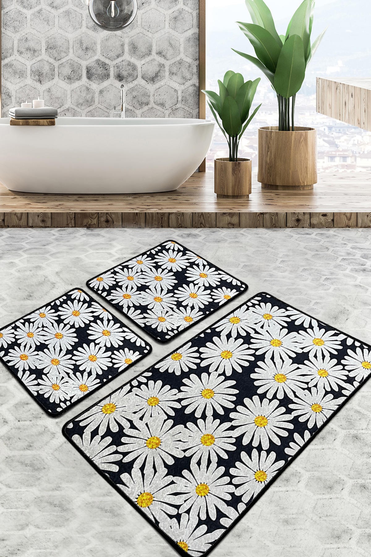 L'essentiel Maison Set 3 prostirke za kupatilo Šareni