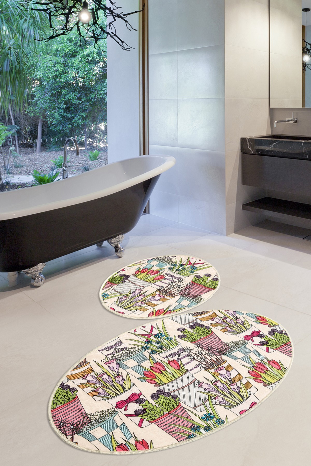 L'essentiel Maison Set 2 prostirke za kupatilo Šareni