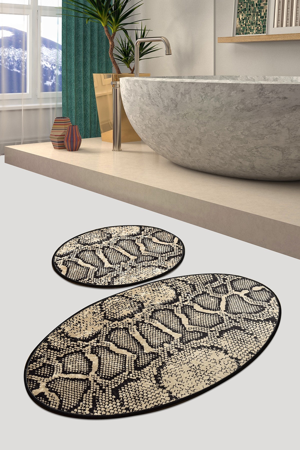 L'essentiel Maison Set 2 prostirke za kupatilo Šareni