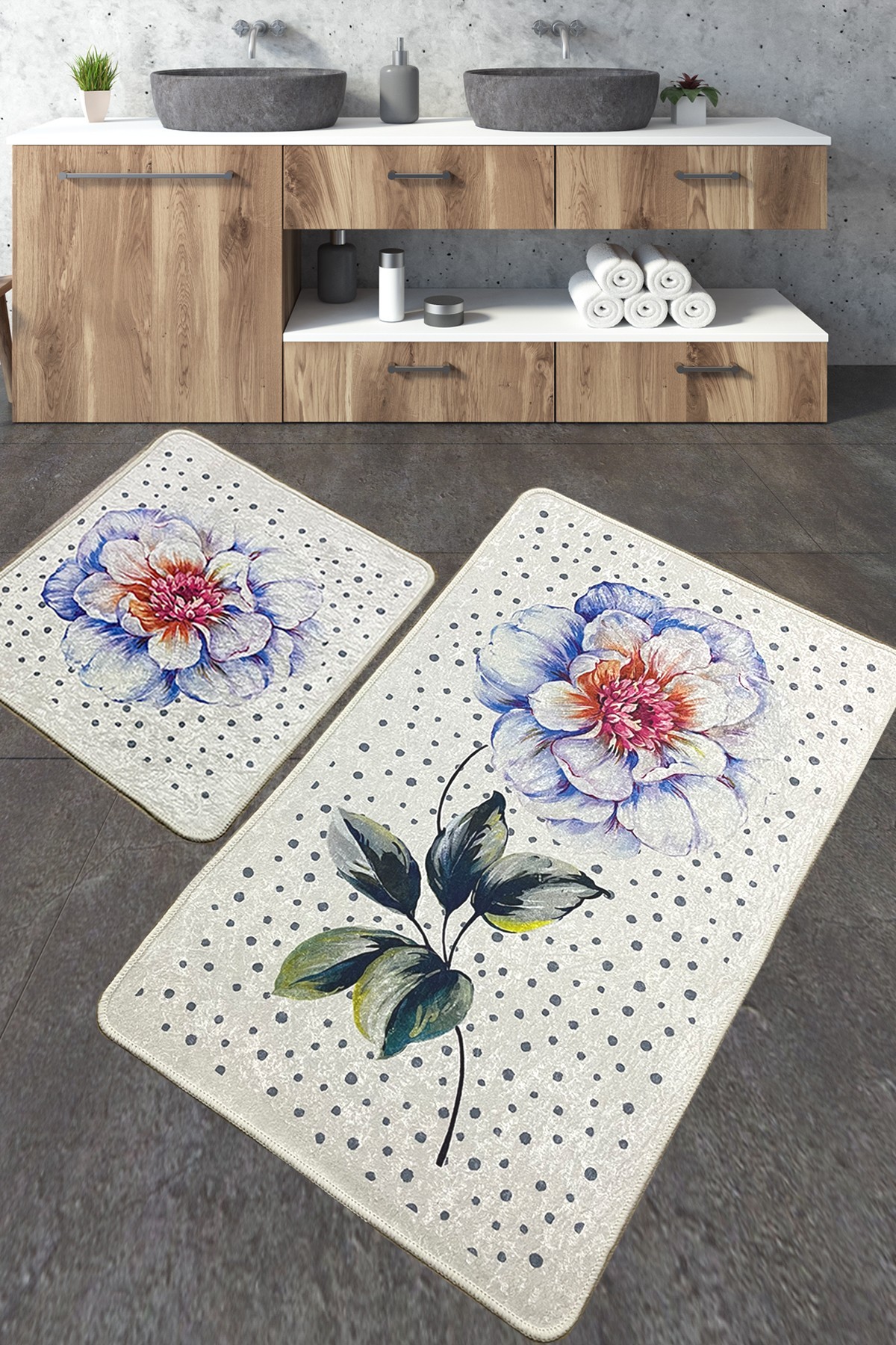 L'essentiel Maison Set 2 prostirke za kupatilo Šareni