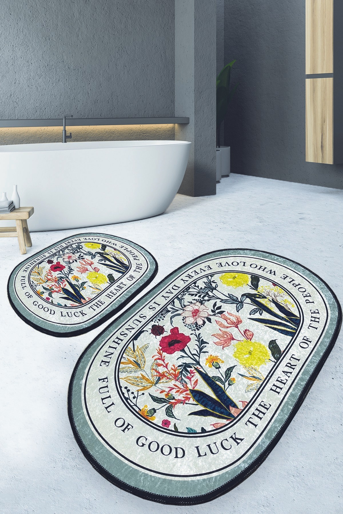 L'essentiel Maison Set 2 prostirke za kupatilo Šareni