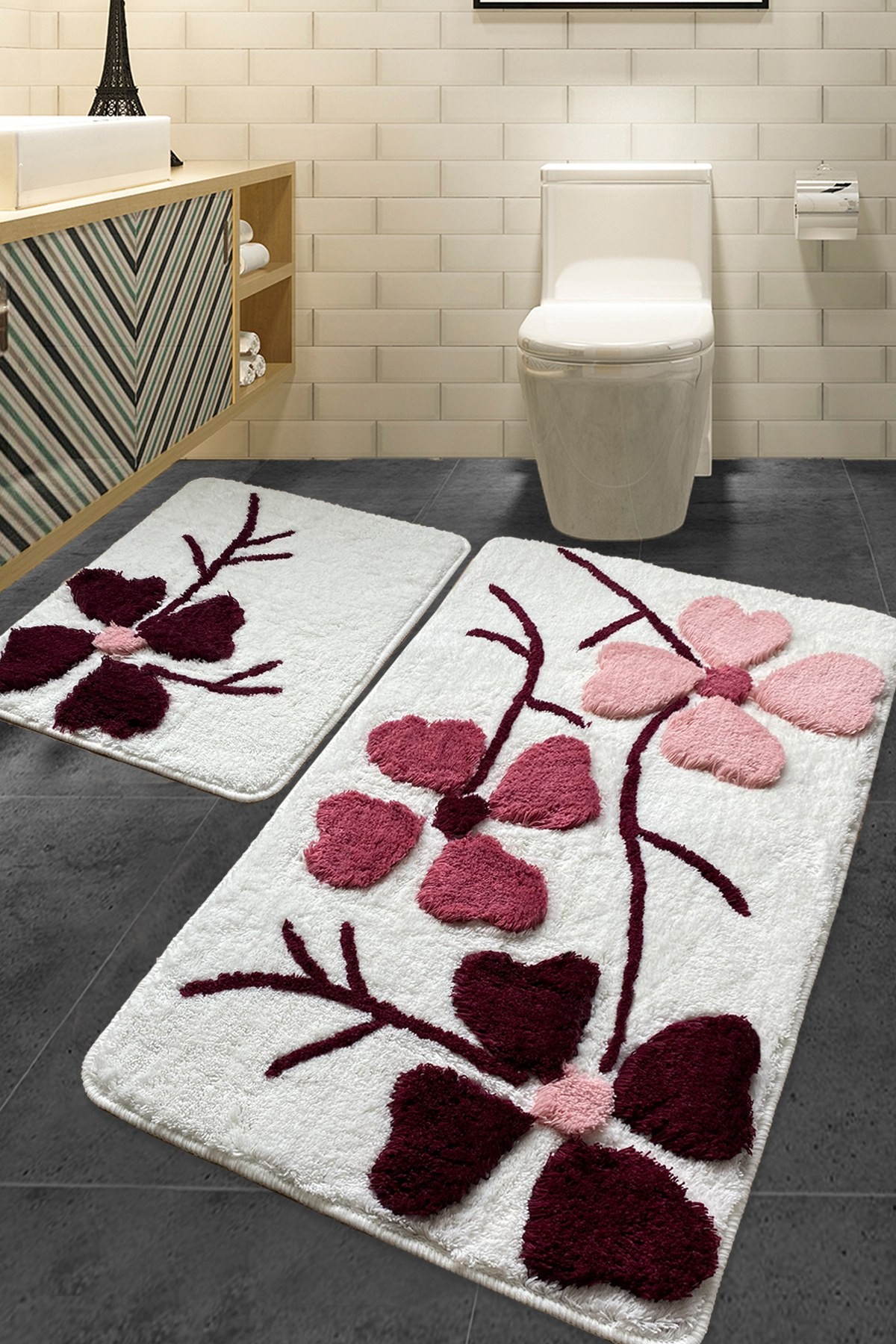 L'essentiel Maison Set 2 prostirke za kupatilo Šareni