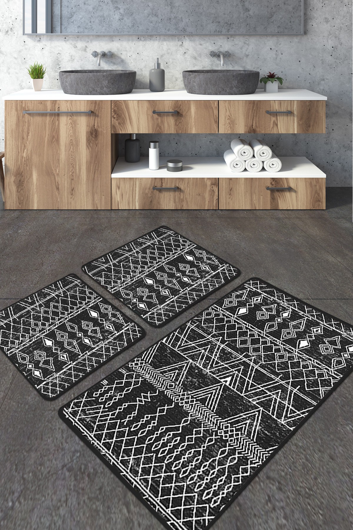 L'essentiel Maison Set 2 prostirke za kupatilo Šareni