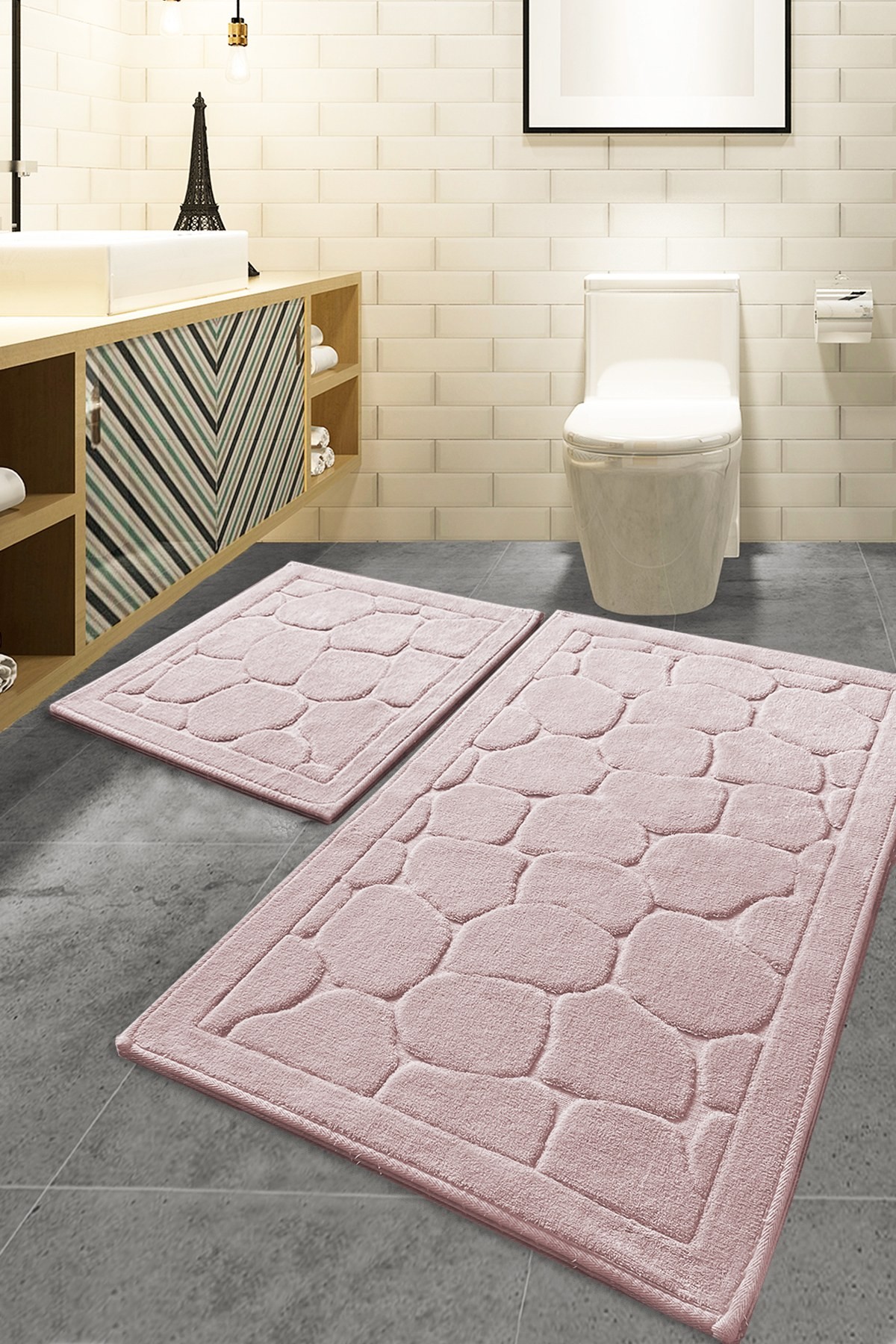 L'essentiel Maison Set 2 prostirke za kupatilo Šareni