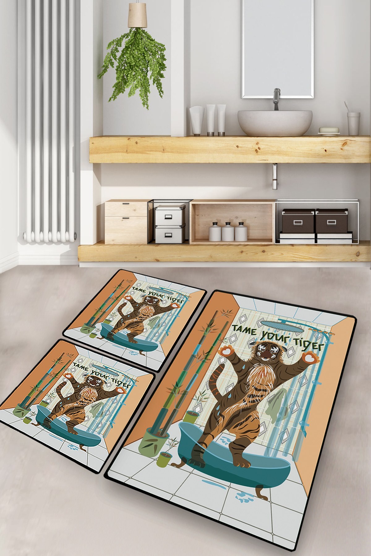 L'essentiel Maison Set 3 prostirke za kupatilo Šareni