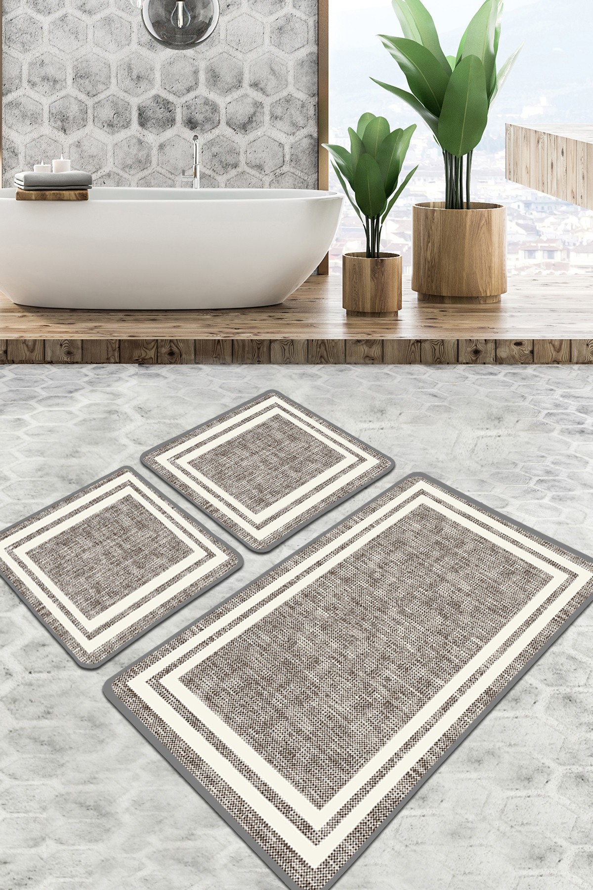 L'essentiel Maison Set 2 prostirke za kupatilo Šareni