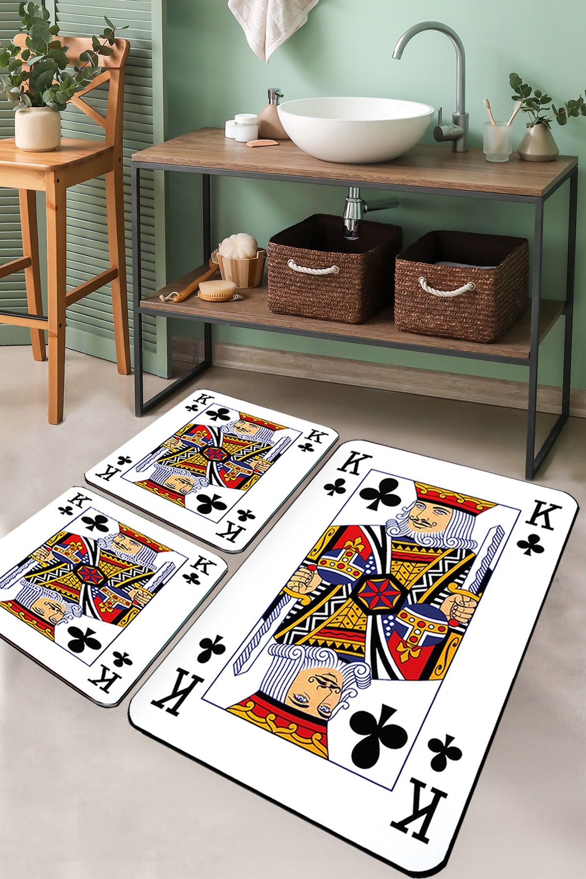 L'essentiel Maison Set 3 prostirke za kupatilo Šareni