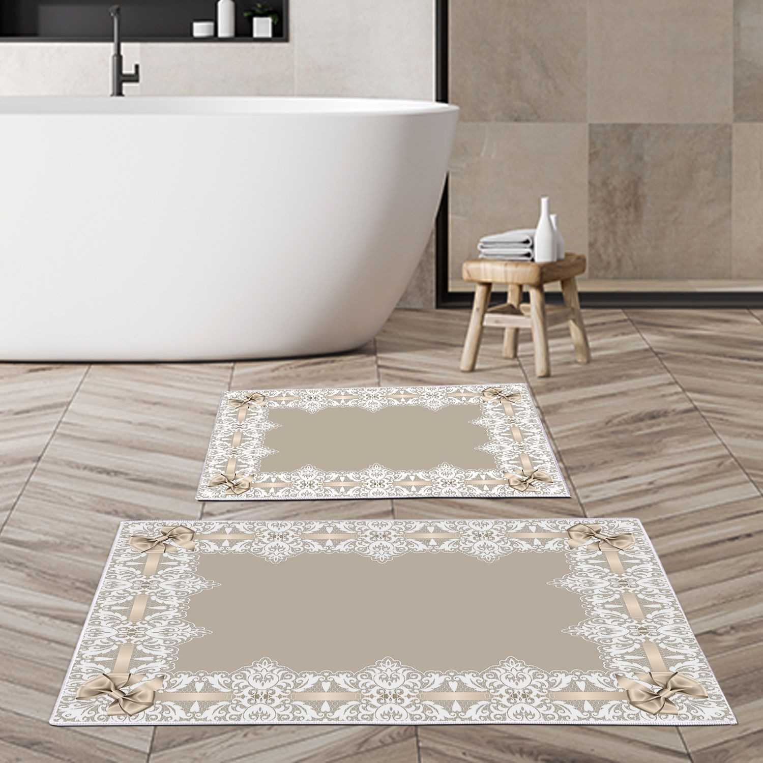 L'essentiel Maison Set 2 prostirke za kupatilo Šareni