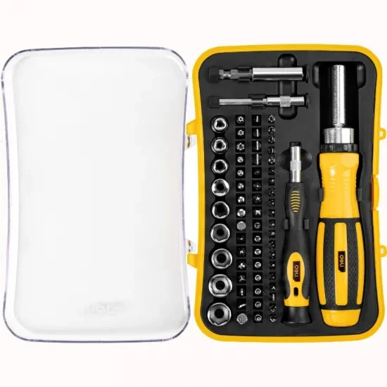 DELI Umetci sa odvijačem i račnom 65 delova