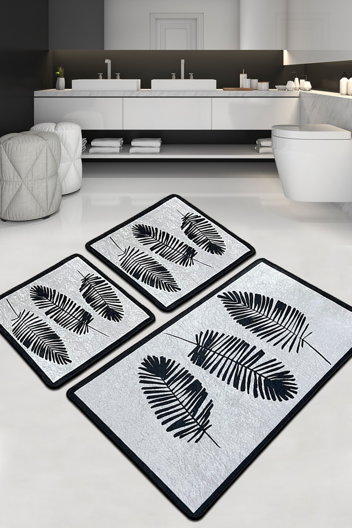 L'essentiel Maison Set 3 prostirke za kupatilo Šareni