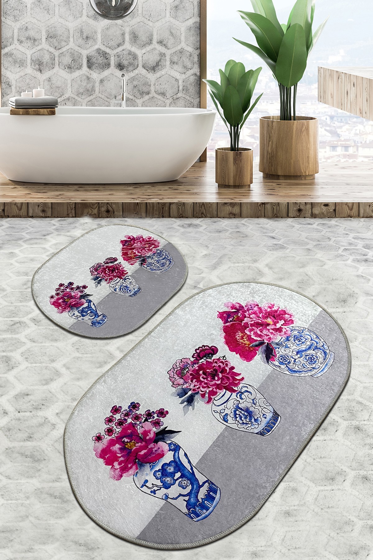 L'essentiel Maison Set 2 prostirke za kupatilo Šareni