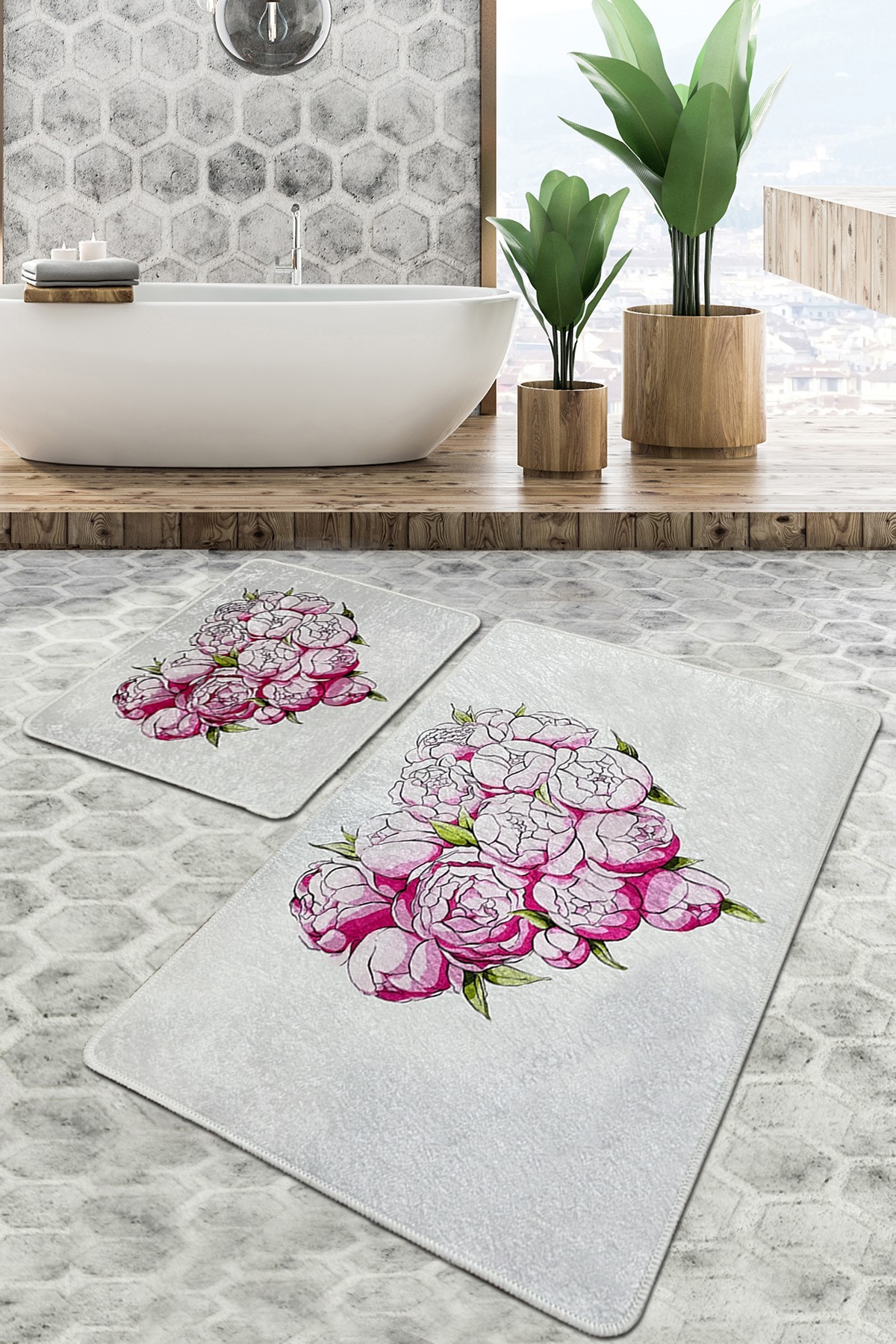 L'essentiel Maison Set 2 prostirke za kupatilo Šareni