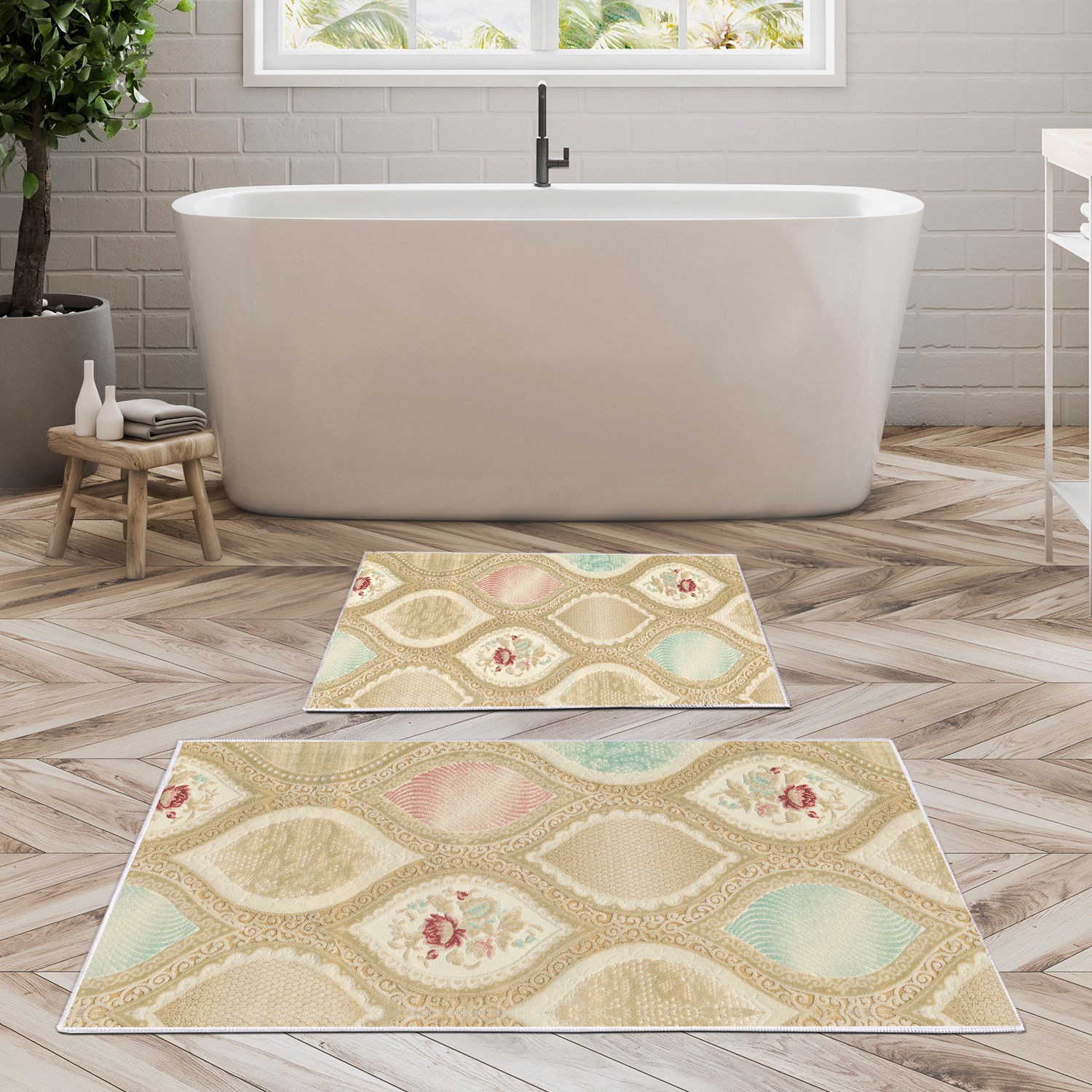 L'essentiel Maison Set 2 prostirke za kupatilo Šareni