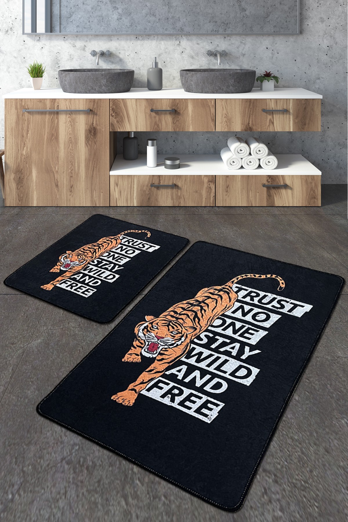 L'essentiel Maison Set 2 prostirke za kupatilo Šareni