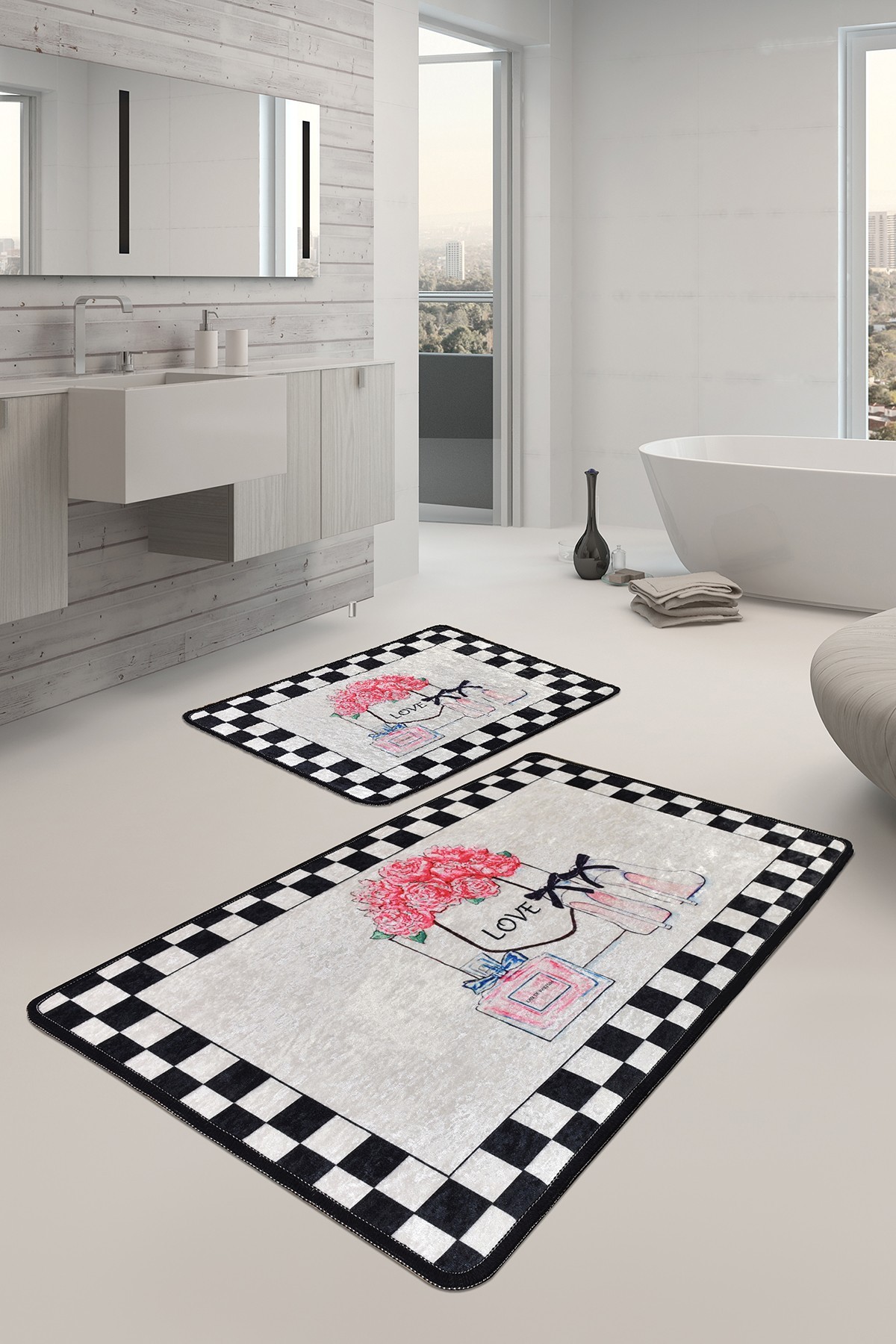 L'essentiel Maison Set 2 prostirke za kupatilo Šareni