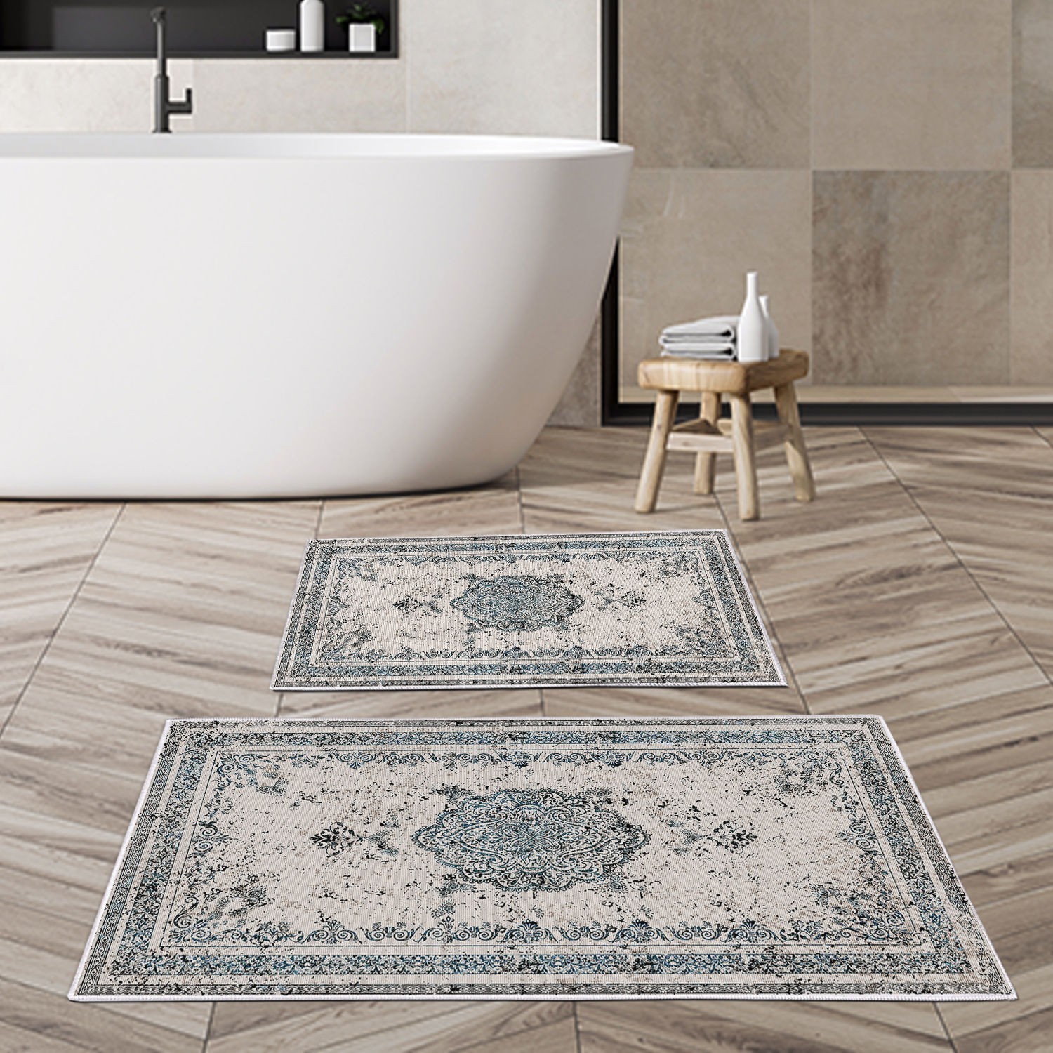 L'essentiel Maison Set 2 prostirke za kupatilo Šareni